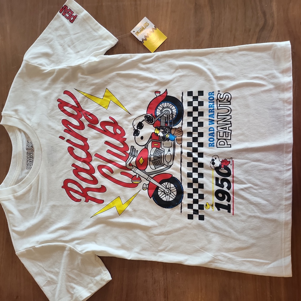 Peanuts White Racing Club Tee